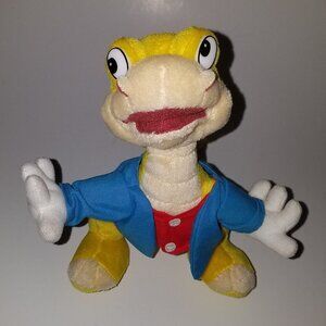 Yellow Dinosaur Dragon Plush 8.5" Stuffed Toy Blue Jacket Red Vest Everglow